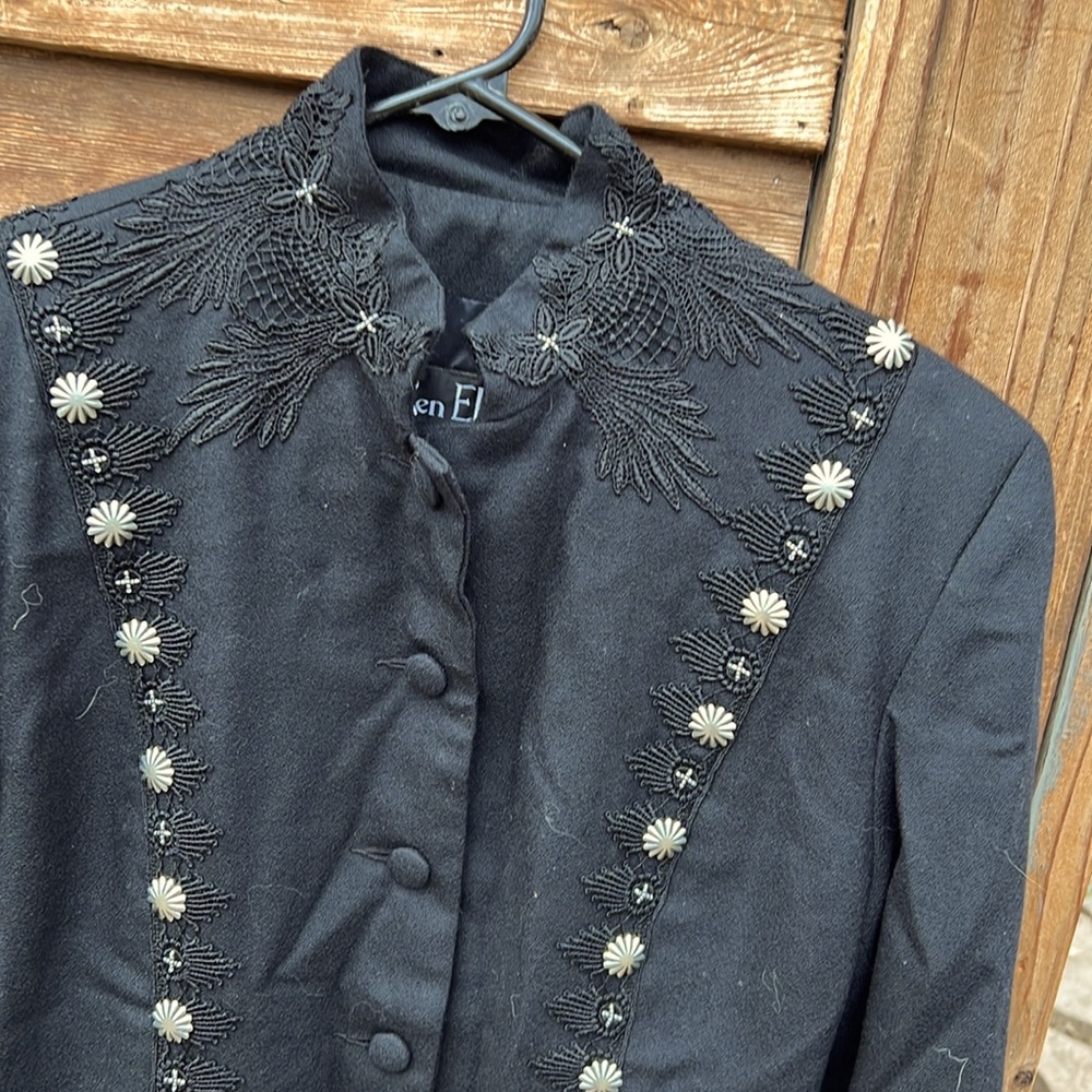 Vintage Ren Ellis Western-Style Embroidered Black Jacket - Picture 5 of 13